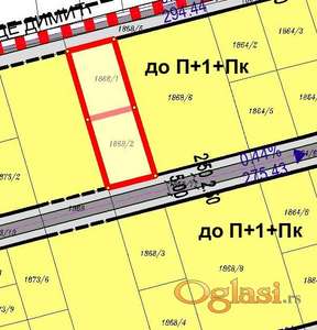 Na prodaju 2 gradjevinska placa mogu da se podele na 4